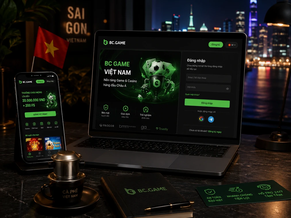 Giao diện đăng nhập BC Game Vietnam an toàn